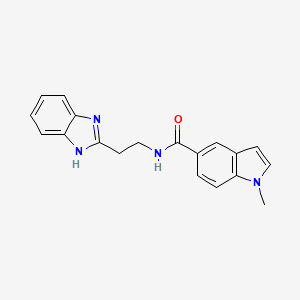 molecular formula C19H18N4O B10999778 N-[2-(1H-1,3-benzimidazol-2-yl)ethyl]-1-methyl-1H-indole-5-carboxamide 