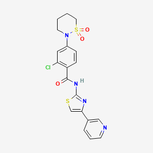 molecular formula C19H17ClN4O3S2 B10999785 2-chloro-4-(1,1-dioxido-1,2-thiazinan-2-yl)-N-[(2Z)-4-(pyridin-3-yl)-1,3-thiazol-2(3H)-ylidene]benzamide 