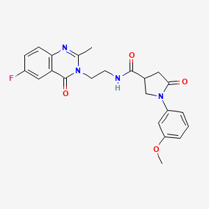 molecular formula C23H23FN4O4 B10999802 N-[2-(6-fluoro-2-methyl-4-oxoquinazolin-3(4H)-yl)ethyl]-1-(3-methoxyphenyl)-5-oxopyrrolidine-3-carboxamide 