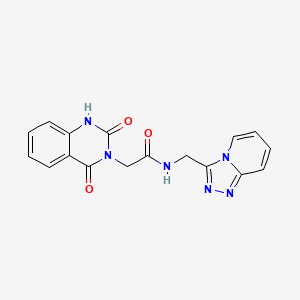 molecular formula C17H14N6O3 B10999805 2-(2-hydroxy-4-oxoquinazolin-3(4H)-yl)-N-([1,2,4]triazolo[4,3-a]pyridin-3-ylmethyl)acetamide 