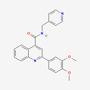 molecular formula C24H21N3O3 B10999811 2-(3,4-dimethoxyphenyl)-N-(pyridin-4-ylmethyl)quinoline-4-carboxamide 