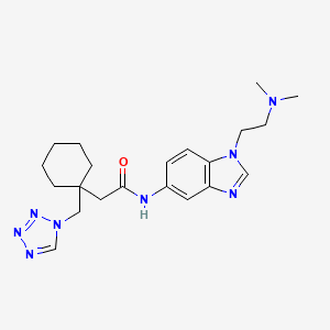 molecular formula C21H30N8O B10999832 N-{1-[2-(dimethylamino)ethyl]-1H-benzimidazol-5-yl}-2-[1-(1H-tetrazol-1-ylmethyl)cyclohexyl]acetamide 