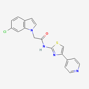 molecular formula C18H13ClN4OS B10999841 2-(6-chloro-1H-indol-1-yl)-N-[4-(pyridin-4-yl)-1,3-thiazol-2-yl]acetamide 