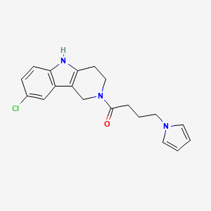 molecular formula C19H20ClN3O B10999857 1-(8-Chloro-1,3,4,5-tetrahydro-2H-pyrido[4,3-B]indol-2-YL)-4-(1H-pyrrol-1-YL)-1-butanone 