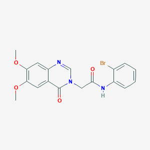 molecular formula C18H16BrN3O4 B10999866 N-(2-bromophenyl)-2-(6,7-dimethoxy-4-oxoquinazolin-3(4H)-yl)acetamide 