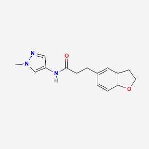 molecular formula C15H17N3O2 B10999878 3-(2,3-dihydro-1-benzofuran-5-yl)-N-(1-methyl-1H-pyrazol-4-yl)propanamide 