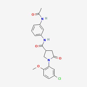 N-[3-(acetylamino)phenyl]-1-(5-chloro-2-methoxyphenyl)-5-oxopyrrolidine-3-carboxamide