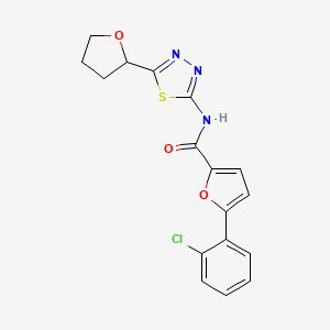 5-(2-chlorophenyl)-N-[5-(tetrahydrofuran-2-yl)-1,3,4-thiadiazol-2-yl]furan-2-carboxamide