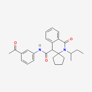 molecular formula C26H30N2O3 B10999931 N-(3-acetylphenyl)-2'-(butan-2-yl)-1'-oxo-1',4'-dihydro-2'H-spiro[cyclopentane-1,3'-isoquinoline]-4'-carboxamide 