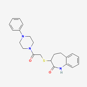 2-[(2-hydroxy-4,5-dihydro-3H-1-benzazepin-3-yl)sulfanyl]-1-(4-phenylpiperazin-1-yl)ethanone