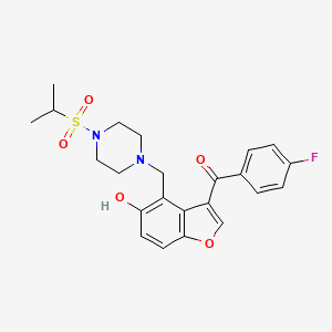 (4-Fluorophenyl)(5-hydroxy-4-{[4-(propan-2-ylsulfonyl)piperazin-1-yl]methyl}-1-benzofuran-3-yl)methanone