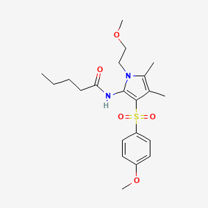 molecular formula C21H30N2O5S B10999998 N-{1-(2-methoxyethyl)-3-[(4-methoxyphenyl)sulfonyl]-4,5-dimethyl-1H-pyrrol-2-yl}pentanamide 