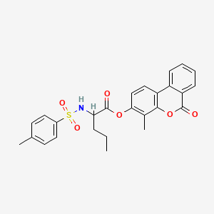 4-methyl-6-oxo-6H-benzo[c]chromen-3-yl N-[(4-methylphenyl)sulfonyl]norvalinate