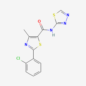 molecular formula C13H9ClN4OS2 B11000009 2-(2-chlorophenyl)-4-methyl-N-[(2E)-1,3,4-thiadiazol-2(3H)-ylidene]-1,3-thiazole-5-carboxamide 