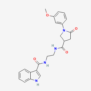 molecular formula C23H24N4O4 B11000019 N-[2-({[1-(3-methoxyphenyl)-5-oxopyrrolidin-3-yl]carbonyl}amino)ethyl]-1H-indole-3-carboxamide 