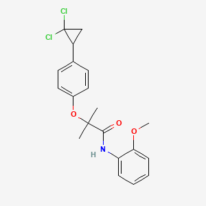 molecular formula C20H21Cl2NO3 B11000025 2-[4-(2,2-dichlorocyclopropyl)phenoxy]-N-(2-methoxyphenyl)-2-methylpropanamide 