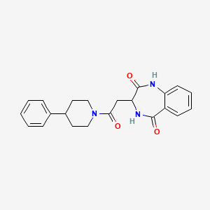 molecular formula C22H23N3O3 B11000031 3-[2-oxo-2-(4-phenylpiperidin-1-yl)ethyl]-3,4-dihydro-1H-1,4-benzodiazepine-2,5-dione 