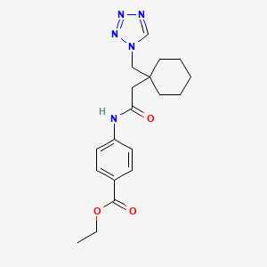 molecular formula C19H25N5O3 B11000040 ethyl 4-({[1-(1H-tetrazol-1-ylmethyl)cyclohexyl]acetyl}amino)benzoate 