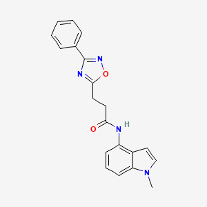 molecular formula C20H18N4O2 B11000048 N-(1-methyl-1H-indol-4-yl)-3-(3-phenyl-1,2,4-oxadiazol-5-yl)propanamide 