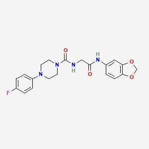 molecular formula C20H21FN4O4 B11000064 N-[2-(1,3-benzodioxol-5-ylamino)-2-oxoethyl]-4-(4-fluorophenyl)piperazine-1-carboxamide 