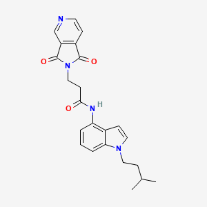 3-(1,3-dioxo-1,3-dihydro-2H-pyrrolo[3,4-c]pyridin-2-yl)-N-[1-(3-methylbutyl)-1H-indol-4-yl]propanamide