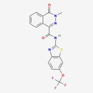 molecular formula C18H11F3N4O3S B11000105 3-methyl-4-oxo-N-[6-(trifluoromethoxy)-1,3-benzothiazol-2-yl]-3,4-dihydrophthalazine-1-carboxamide 