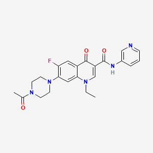 molecular formula C23H24FN5O3 B11000122 7-(4-acetylpiperazin-1-yl)-1-ethyl-6-fluoro-4-oxo-N-(pyridin-3-yl)-1,4-dihydroquinoline-3-carboxamide 