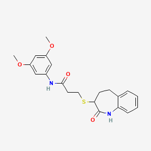 molecular formula C21H24N2O4S B11000128 N-(3,5-dimethoxyphenyl)-3-[(2-hydroxy-4,5-dihydro-3H-1-benzazepin-3-yl)sulfanyl]propanamide 