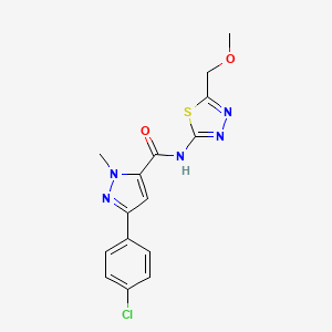 3-(4-chlorophenyl)-N-(5-(methoxymethyl)-1,3,4-thiadiazol-2-yl)-1-methyl-1H-pyrazole-5-carboxamide