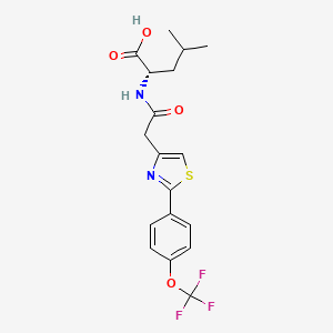 molecular formula C18H19F3N2O4S B11000135 N-({2-[4-(trifluoromethoxy)phenyl]-1,3-thiazol-4-yl}acetyl)-L-leucine 