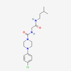 4-(4-chlorophenyl)-N-{2-[(3-methylbutyl)amino]-2-oxoethyl}piperazine-1-carboxamide