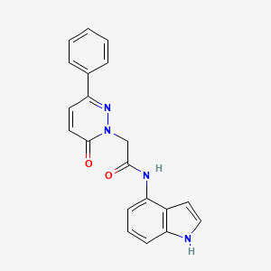 molecular formula C20H16N4O2 B11000176 N-(1H-indol-4-yl)-2-(6-oxo-3-phenylpyridazin-1(6H)-yl)acetamide 