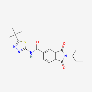 2-(butan-2-yl)-N-[(2E)-5-tert-butyl-1,3,4-thiadiazol-2(3H)-ylidene]-1,3-dioxo-2,3-dihydro-1H-isoindole-5-carboxamide