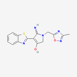 4-(1,3-benzothiazol-2-yl)-5-imino-1-[(3-methyl-1,2,4-oxadiazol-5-yl)methyl]-2,5-dihydro-1H-pyrrol-3-ol