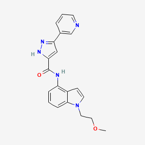 molecular formula C20H19N5O2 B11000215 N-[1-(2-methoxyethyl)-1H-indol-4-yl]-5-(pyridin-3-yl)-1H-pyrazole-3-carboxamide 