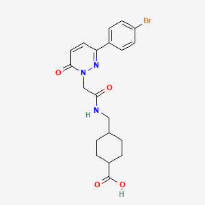 molecular formula C20H22BrN3O4 B11000233 4-[({[3-(4-bromophenyl)-6-oxopyridazin-1(6H)-yl]acetyl}amino)methyl]cyclohexanecarboxylic acid 