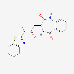 molecular formula C18H18N4O3S B11000273 2-(2,5-dioxo-2,3,4,5-tetrahydro-1H-1,4-benzodiazepin-3-yl)-N-(4,5,6,7-tetrahydro-1,3-benzothiazol-2-yl)acetamide 