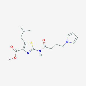 molecular formula C17H23N3O3S B11000274 methyl 5-isobutyl-2-{[4-(1H-pyrrol-1-yl)butanoyl]amino}-1,3-thiazole-4-carboxylate 