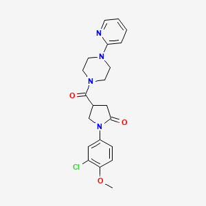 molecular formula C21H23ClN4O3 B11000279 1-(3-Chloro-4-methoxyphenyl)-4-{[4-(pyridin-2-yl)piperazin-1-yl]carbonyl}pyrrolidin-2-one 