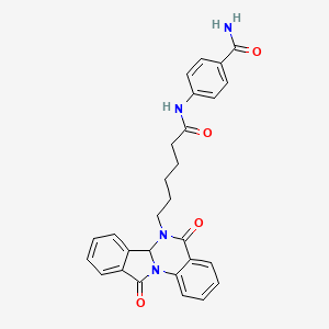 4-{[6-(5,11-dioxo-6a,11-dihydroisoindolo[2,1-a]quinazolin-6(5H)-yl)hexanoyl]amino}benzamide