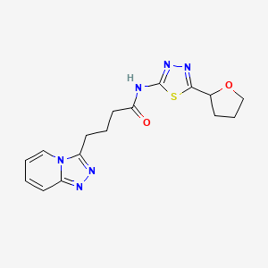 4-([1,2,4]triazolo[4,3-a]pyridin-3-yl)-N-(5-(tetrahydrofuran-2-yl)-1,3,4-thiadiazol-2-yl)butanamide