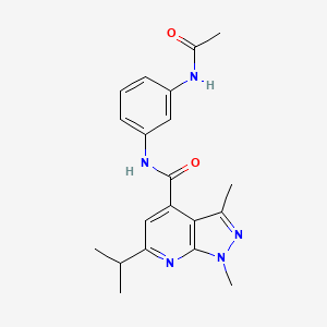 N-(3-acetamidophenyl)-1,3-dimethyl-6-(propan-2-yl)-1H-pyrazolo[3,4-b]pyridine-4-carboxamide