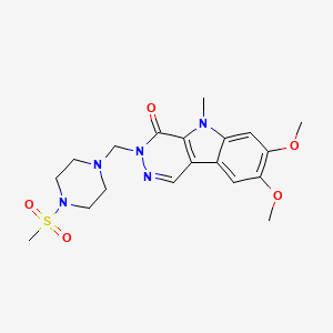 molecular formula C19H25N5O5S B11000316 7,8-dimethoxy-5-methyl-3-{[4-(methylsulfonyl)piperazin-1-yl]methyl}-3,5-dihydro-4H-pyridazino[4,5-b]indol-4-one 