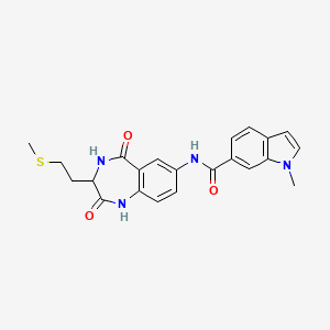 molecular formula C22H22N4O3S B11000324 1-methyl-N-{3-[2-(methylsulfanyl)ethyl]-2,5-dioxo-2,3,4,5-tetrahydro-1H-1,4-benzodiazepin-7-yl}-1H-indole-6-carboxamide 