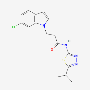 molecular formula C16H17ClN4OS B11000325 3-(6-chloro-1H-indol-1-yl)-N-[(2Z)-5-(propan-2-yl)-1,3,4-thiadiazol-2(3H)-ylidene]propanamide 