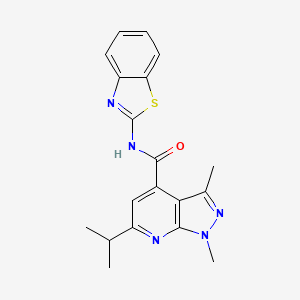 N-[(2Z)-1,3-benzothiazol-2(3H)-ylidene]-1,3-dimethyl-6-(propan-2-yl)-1H-pyrazolo[3,4-b]pyridine-4-carboxamide