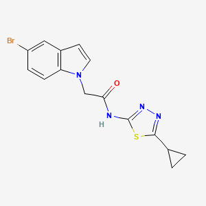 molecular formula C15H13BrN4OS B11000348 2-(5-bromo-1H-indol-1-yl)-N-(5-cyclopropyl-1,3,4-thiadiazol-2-yl)acetamide 