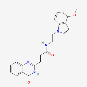 N-[2-(4-methoxy-1H-indol-1-yl)ethyl]-3-(4-oxo-3,4-dihydroquinazolin-2-yl)propanamide