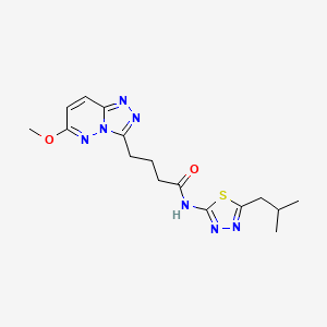 4-(6-methoxy[1,2,4]triazolo[4,3-b]pyridazin-3-yl)-N-[5-(2-methylpropyl)-1,3,4-thiadiazol-2-yl]butanamide