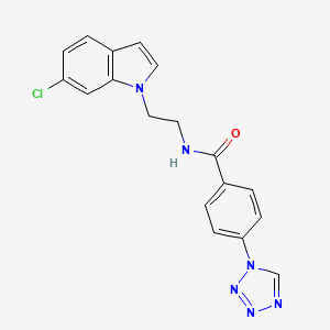 N-[2-(6-chloro-1H-indol-1-yl)ethyl]-4-(1H-tetrazol-1-yl)benzamide